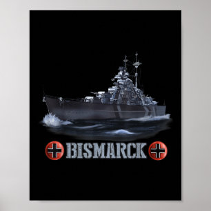Tweede Wereldoorlog Duitse slagschip Bismarck Poster