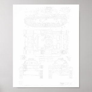 Tweede Wereldoorlog Duitse Tank Panzer 3 WW2 Poster