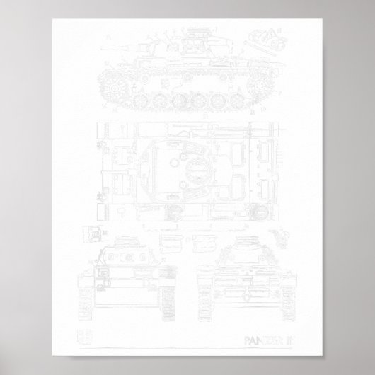Tweede Wereldoorlog Duitse Tank Panzer 3 WW2 Poster (Voorkant)