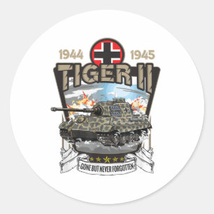  Tweede Wereldoorlog Duitse Tank Tiger 2 II WW2 Me Ronde Sticker