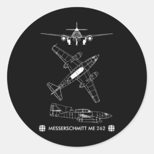 Tweede Wereldoorlog Duitse Vliegtuig Me 262 straal Ronde Sticker