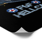 Tweede Wereldoorlog F6F Hellcat gevechtsvliegtuig Poster (Hoek)