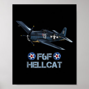 Tweede Wereldoorlog F6F Hellcat gevechtsvliegtuig Poster