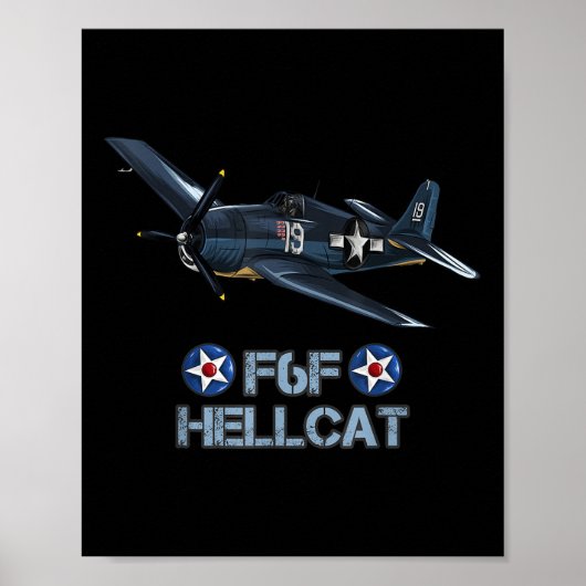 Tweede Wereldoorlog F6F Hellcat gevechtsvliegtuig Poster (Voorkant)