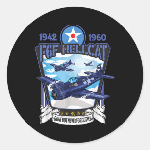 Tweede Wereldoorlog F6F Hellcat gevechtsvliegtuig Ronde Sticker
