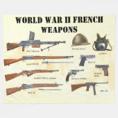 TWEEDE WERELDOORLOG FRANSE WAPENS FLEECE DEKEN (Voorkant (Horizontaal))