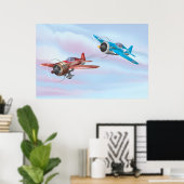 Tweede Wereldoorlog Gevechtsvliegtuigen Poster (Thuiskantoor)