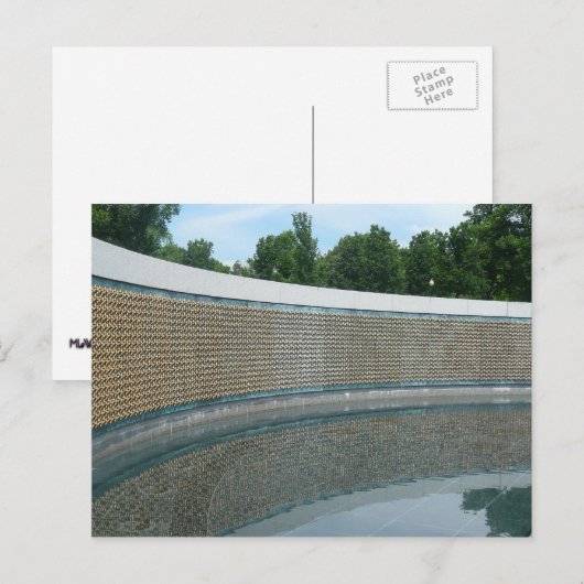 Tweede Wereldoorlog-herdenkingsmuur in Washington Briefkaart (Voorkant / Achterkant)