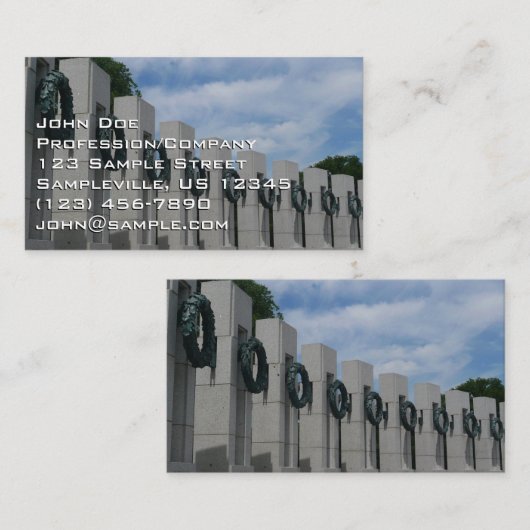 Tweede Wereldoorlog Herinneringen I Visitekaartje (Voorkant / Achterkant)