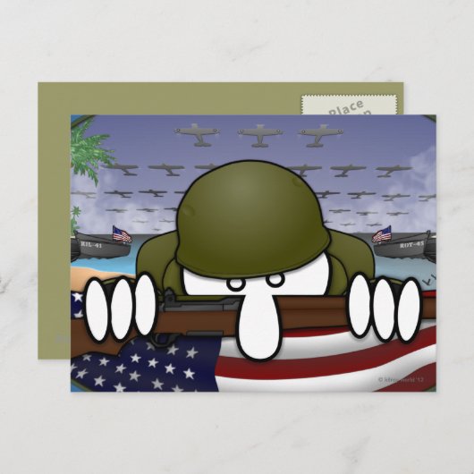 Tweede Wereldoorlog Kilroy Briefkaart (Voorkant / Achterkant)