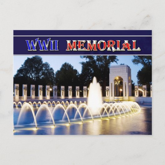 Tweede Wereldoorlog Memorial in Washington, DC 's Briefkaart (Voorkant)