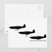 Tweede Wereldoorlog Noord-Amerikaanse P-51 Mustan Briefkaart (Voorkant / Achterkant)