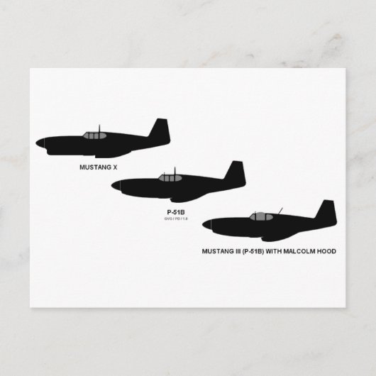 Tweede Wereldoorlog Noord-Amerikaanse P-51 Mustan Briefkaart (Voorkant)