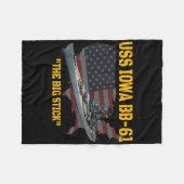 Tweede Wereldoorlog oorlogsschip USS Iowa &amp; WW Fleece Deken (Voorkant (Horizontaal))