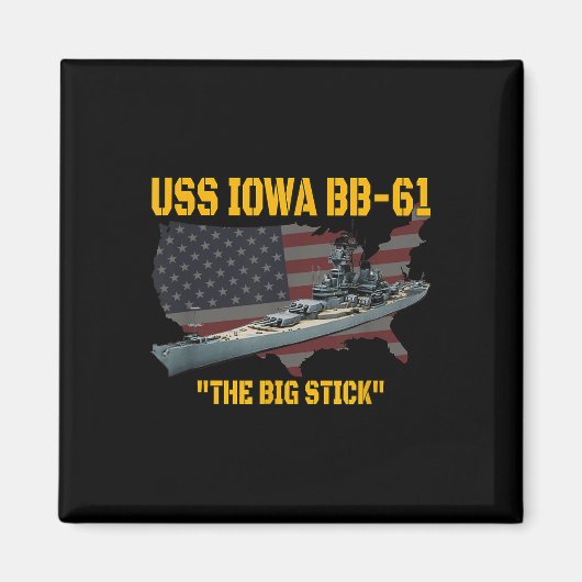 Tweede Wereldoorlog oorlogsschip USS Iowa &amp; WW Magneet (Voorkant)