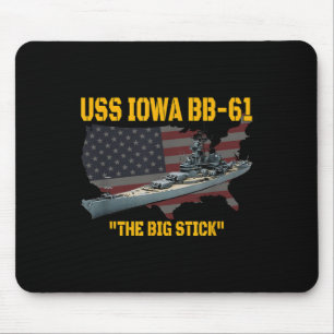 Tweede Wereldoorlog oorlogsschip USS Iowa &amp; WW Muismat