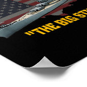 Tweede Wereldoorlog oorlogsschip USS Iowa &amp; WW Poster (Hoek)