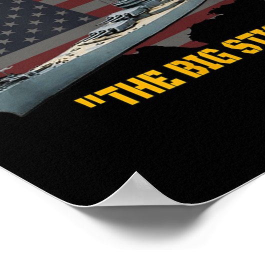 Tweede Wereldoorlog oorlogsschip USS Iowa &amp; WW Poster (Hoek)