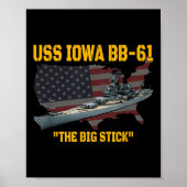 Tweede Wereldoorlog oorlogsschip USS Iowa &amp; WW Poster (Voorkant)