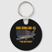 Tweede Wereldoorlog oorlogsschip USS Iowa &amp; WW Sleutelhanger (Voorkant)