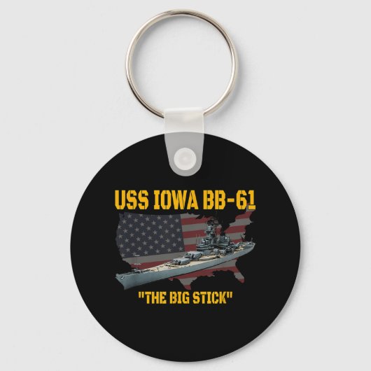 Tweede Wereldoorlog oorlogsschip USS Iowa & WW Sleutelhanger (Voorkant)
