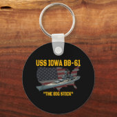Tweede Wereldoorlog oorlogsschip USS Iowa & WW Sleutelhanger (Voorkant)