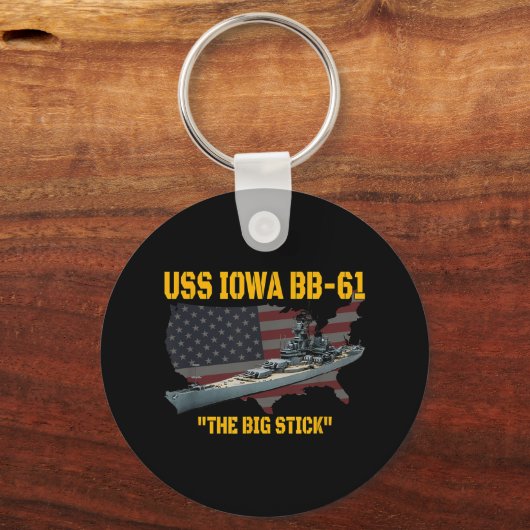 Tweede Wereldoorlog oorlogsschip USS Iowa &amp; WW Sleutelhanger (Voorkant)