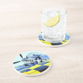 Tweede Wereldoorlog P-51 Mustang-strijder Zandsteen Onderzetter (Zijkant)