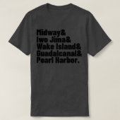 Tweede Wereldoorlog Pacific Ocean Battles Midway P T-shirt (Design voorkant)