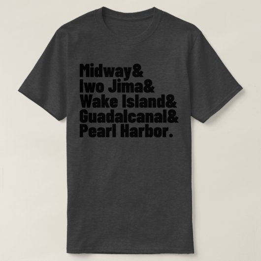 Tweede Wereldoorlog Pacific Ocean Battles Midway P T-shirt (Design voorkant)