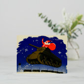 Tweede Wereldoorlog PantserKerstman Folie Feestdagen Briefkaart (Staand Voorkant)