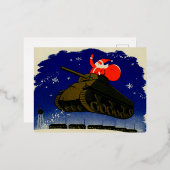 Tweede Wereldoorlog PantserKerstman Folie Feestdagen Briefkaart (Voorkant / Achterkant)