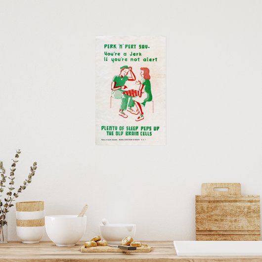 Tweede Wereldoorlog Perk 'n inerte kassa slaapt Poster (Keuken)