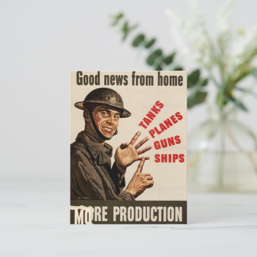 Tweede Wereldoorlog Poster Briefkaart (Staand voorkant)