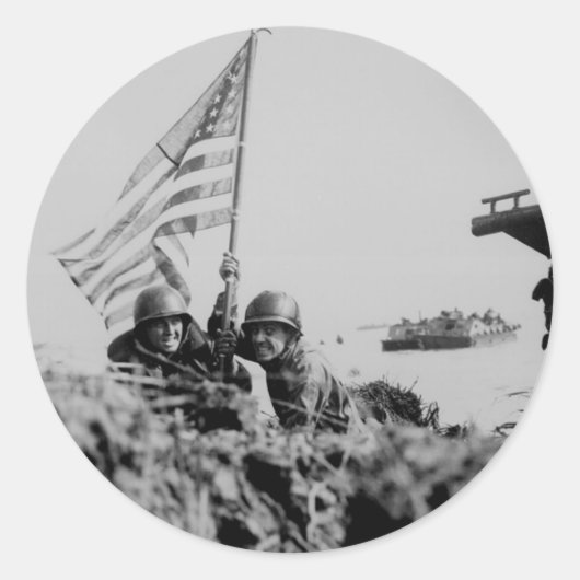 Tweede Wereldoorlog Ronde Sticker (Voorkant)
