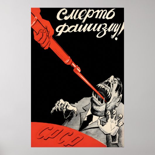 Tweede Wereldoorlog Sovjet Propaganda Poster Dood  (Voorkant)