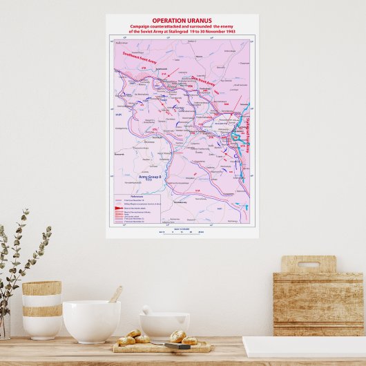 Tweede Wereldoorlog: Stalingrad Operation Uranus Poster (Keuken)