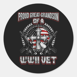 Tweede Wereldoorlog veteraan trotse achterkleinzoo Ronde Sticker