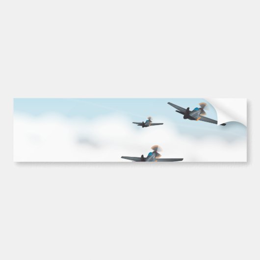 Tweede Wereldoorlog Vliegtuigen Bumpersticker (Voorkant)
