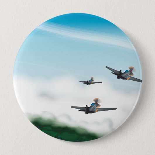 Tweede Wereldoorlog Vliegtuigen Ronde Button 4,0 Cm (Voorkant)