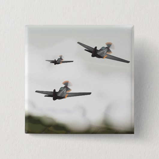 Tweede Wereldoorlog Vliegtuigen Vierkante Button 5,1 Cm (Voorkant)