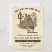 Tweede Westerne Rodeo Cowboy 2e verjaardag Kaart (Voorkant)