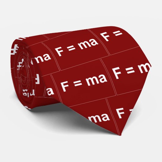 Tweede wet Newton (rood) Stropdas (Opgerold)