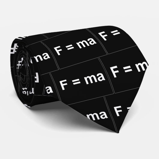 Tweede wet Newton (zwart) Stropdas (Opgerold)