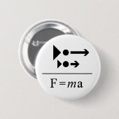 Tweede wet van Newton Ronde Button 5,7 Cm (Voorkant /achterkant)