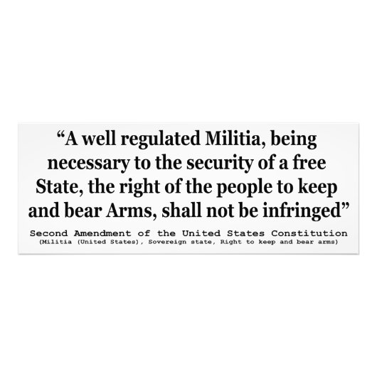 Tweede wijziging van de grondwet van de Verenigde  Foto Afdruk (Voorkant)