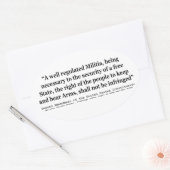 Tweede wijziging van de grondwet van de Verenigde  Ovale Sticker (Envelop)