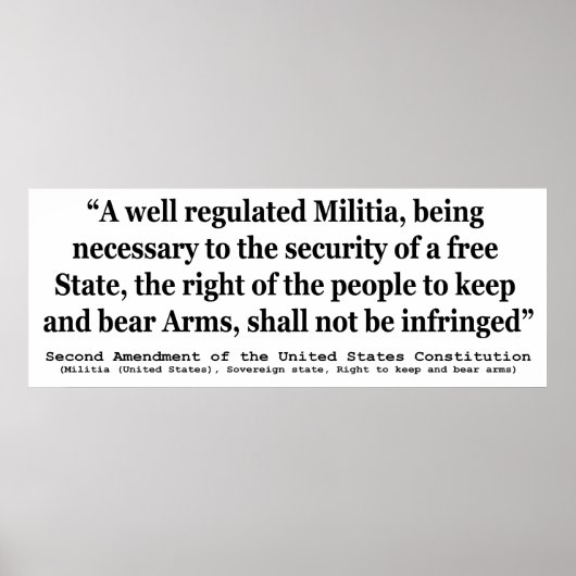 Tweede wijziging van de grondwet van de Verenigde  Poster (Voorkant)