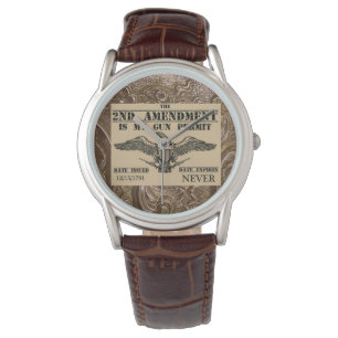 TWEEDE WIJZIGINGSVERGUNNING PISTOOL 2 WATCH HORLOGE