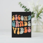 Tweedegraads vibes terug naar school Groovy School Feestdagenkaart (Staand voorkant)